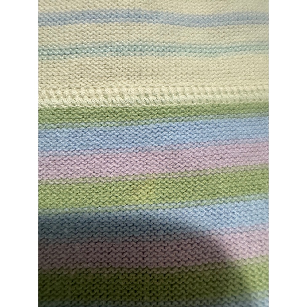 J. Jill Multi Color Striped Patchwork Cotton Knit Boat Neck Sweater Top Large - Picture 2 of 4